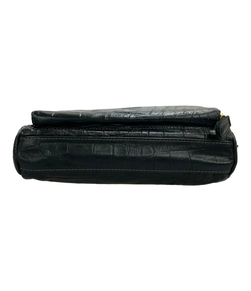 BARDOT ROSE ショルダーバッグ ウォレットポシェット 2WAY 斜め掛け 本革 牛革 レザー クロコ型押し レディース バルドロゼ