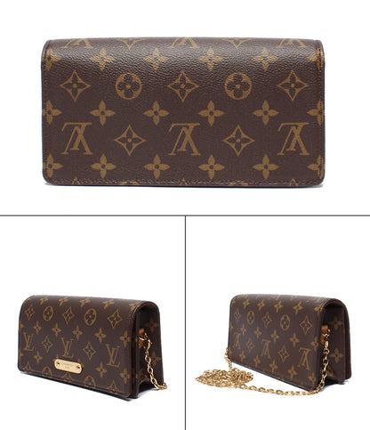 美品 LOUIS VUITTON ショルダーウォレット ショルダーバッグ クラッチバッグ 斜め掛け 肩掛け ウォレット オン チェーン リリー モノグラム M82509