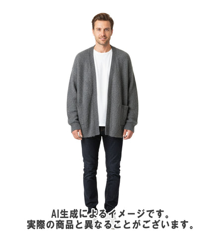 MAATEE＆SONS 長袖カーディガン 天竺 ノーボタン グレー カシミヤ100% MT1303-0106 メンズ SIZE 2 (M) マーティーアンドサンズ