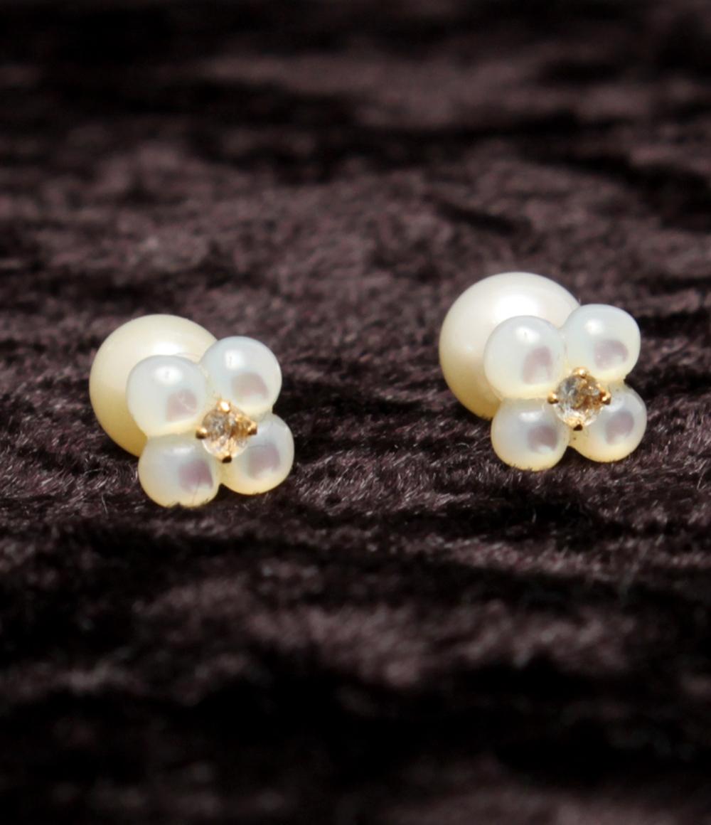 ピアス K18 シェル パールキャッチ レディース