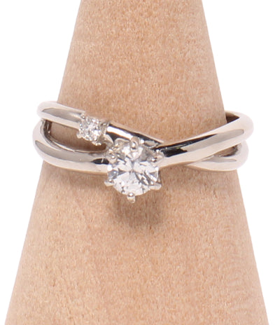 美品 Scarabe リング 指輪 Pt950 ホワイトサファイア ダイヤ 0.03ct レディース SIZE 9号 スカラベ