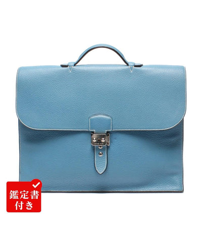 HERMES ビジネスバッグ ブリーフケース  □H刻印 シルバー金具 サック ア デペッシュ38 メンズ エルメス