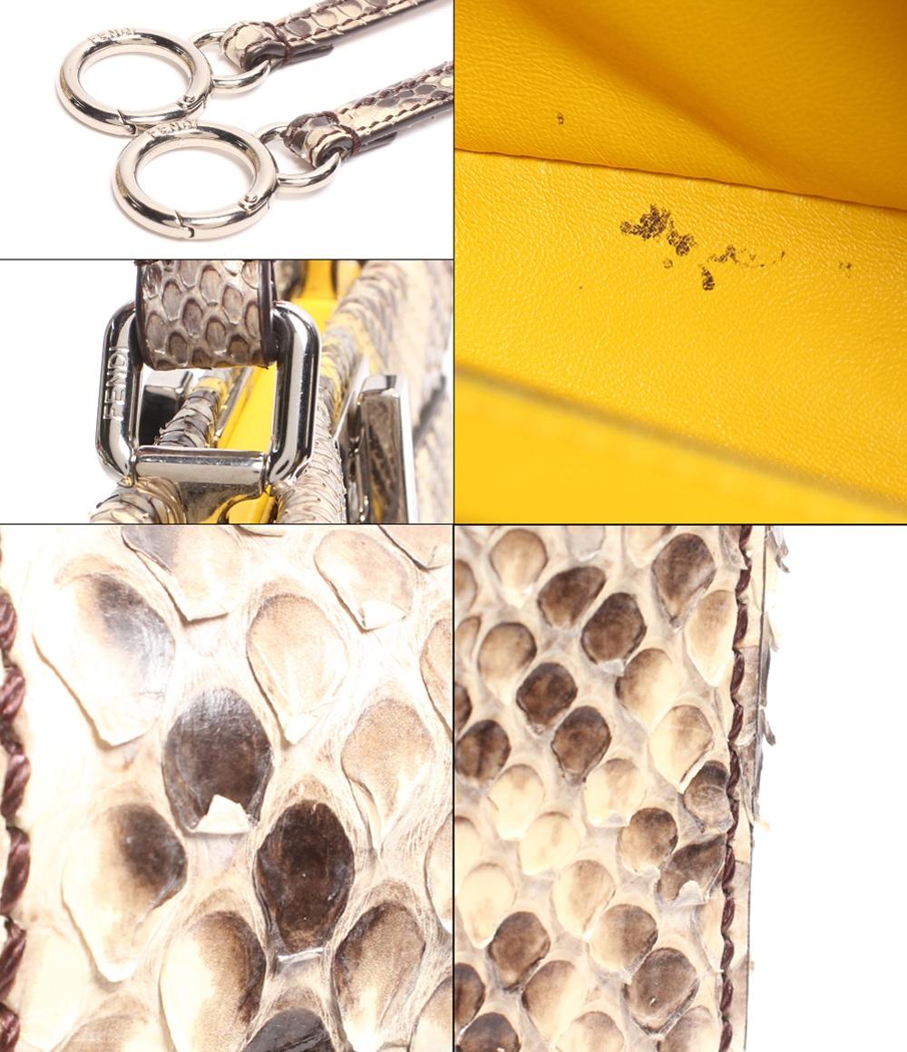 フェンディ ショルダーバッグ ハンドバッグ シルバー金具 ミニピーカブー パイソン 8BN244 レディース FENDI