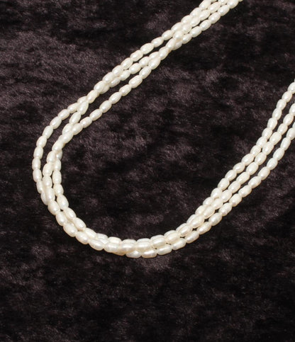 美品 3連ネックレス SV 淡水パール レディース