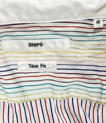 美品 シップス 長袖ストライプシャツ レインボー メンズ SIZE M (M) SHIPS