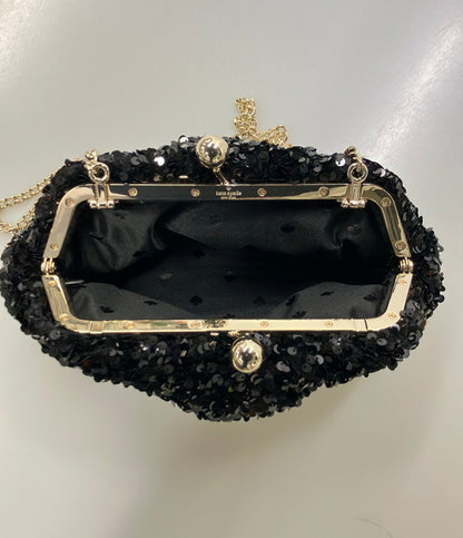 美品 Kate Spade ショルダーバッグ チェーンバッグ 斜め掛け がま口 スパンコール レディース ケイトスペード