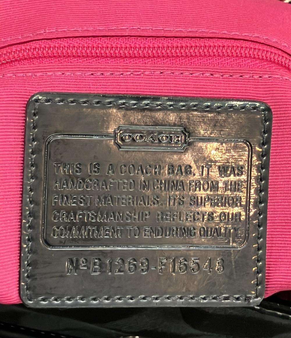 美品 コーチ リュック キャンバス エナメル シグネチャー F16548 レディース COACH