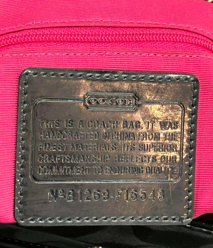 美品 コーチ リュック キャンバス エナメル シグネチャー F16548 レディース COACH