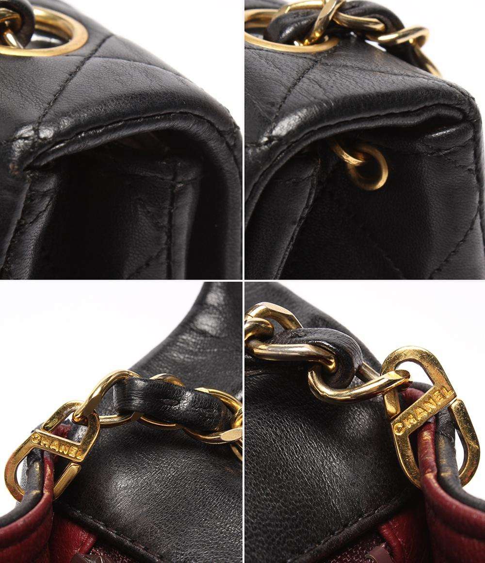 CHANEL チェーンショルダーバッグ ゴールド金具 マトラッセ20 ラムスキン 1番台 シングルチェーン シングルフラップ レディース シャネル