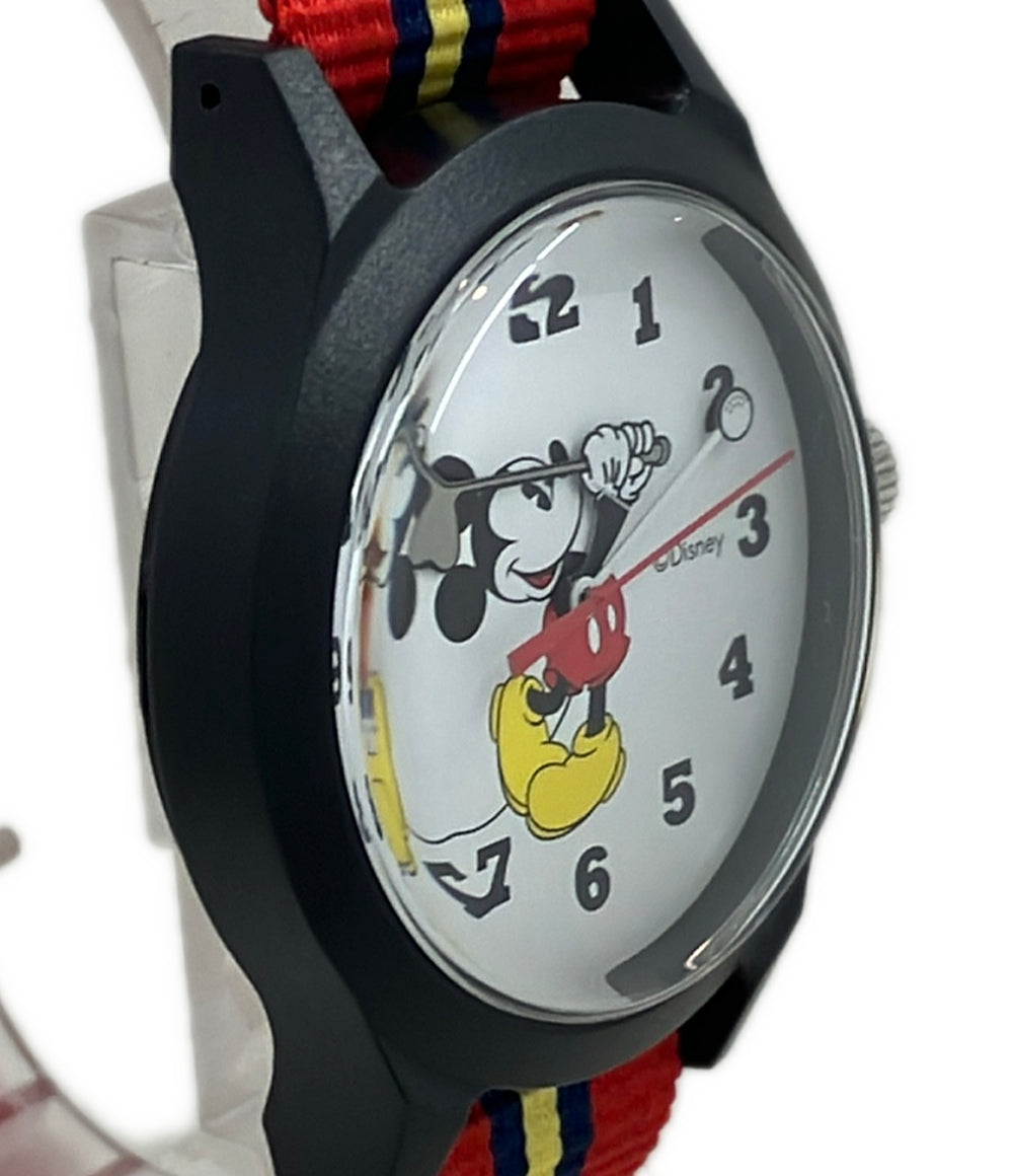 美品 Disney 腕時計 ミッキーマウス クオーツ ホワイト レディース メンズ ディズニー