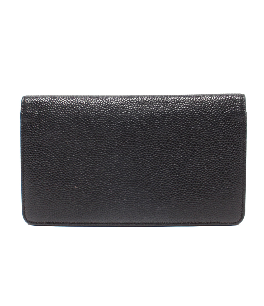 CHANEL 長財布 キャビアスキン ココマーク A48651 レディース シャネル
