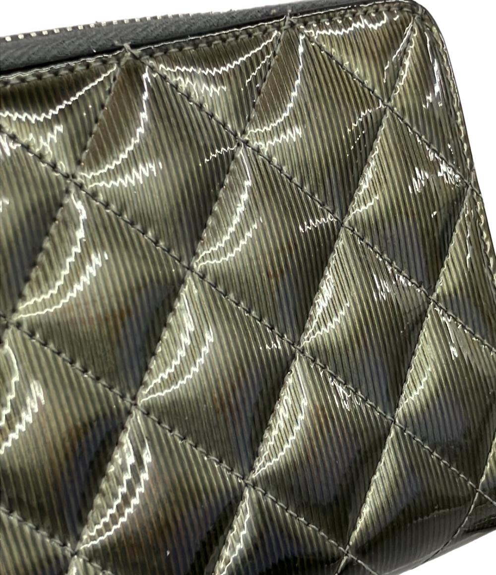 CHANEL シャネル  財布　シルバー　ラウンドファスナー マトラッセ ラウンドファスナー財布 レザー シルバー ゴールド金具