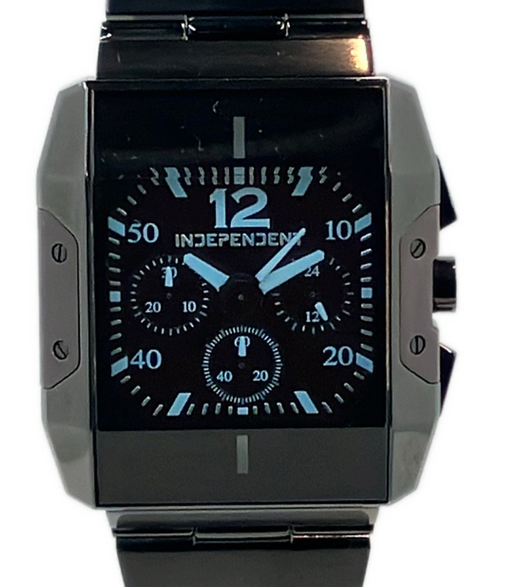 美品 INDEPENDENT 腕時計 クオーツ ブラック J520-003322 メンズ インディペンデント