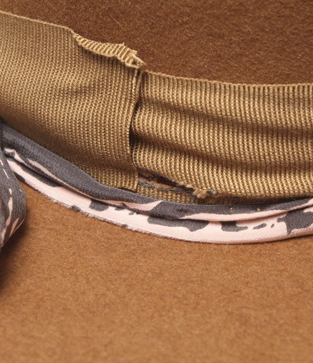 美品 SUPERDUPER ラビットファーフェルトハット ダメージ加工 レディース メンズ SIZE 59 スーパードゥ―パー