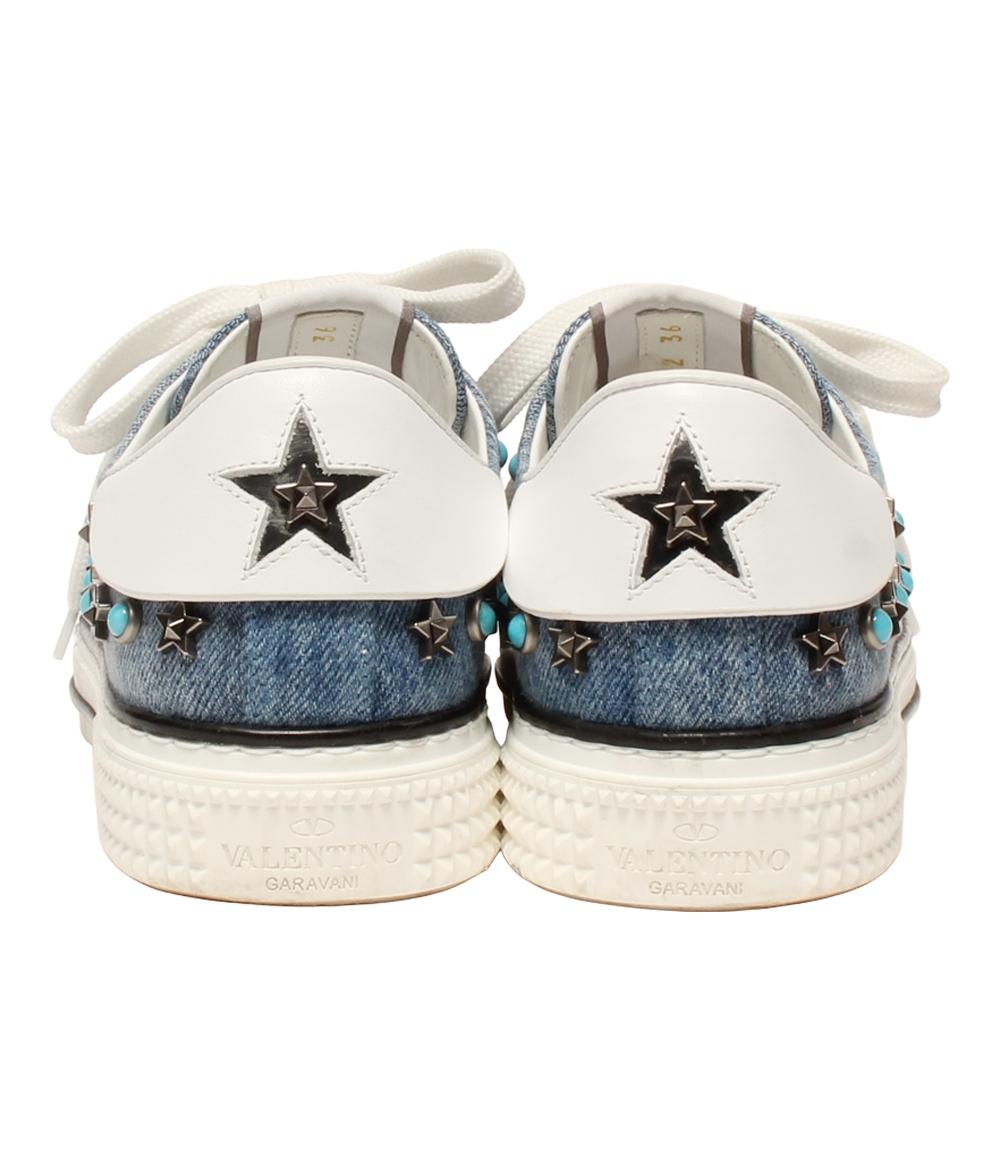 ヴァレンティノ ローカットスニーカー デニム スタッズ レディース SIZE 36 (M) VALENTINO