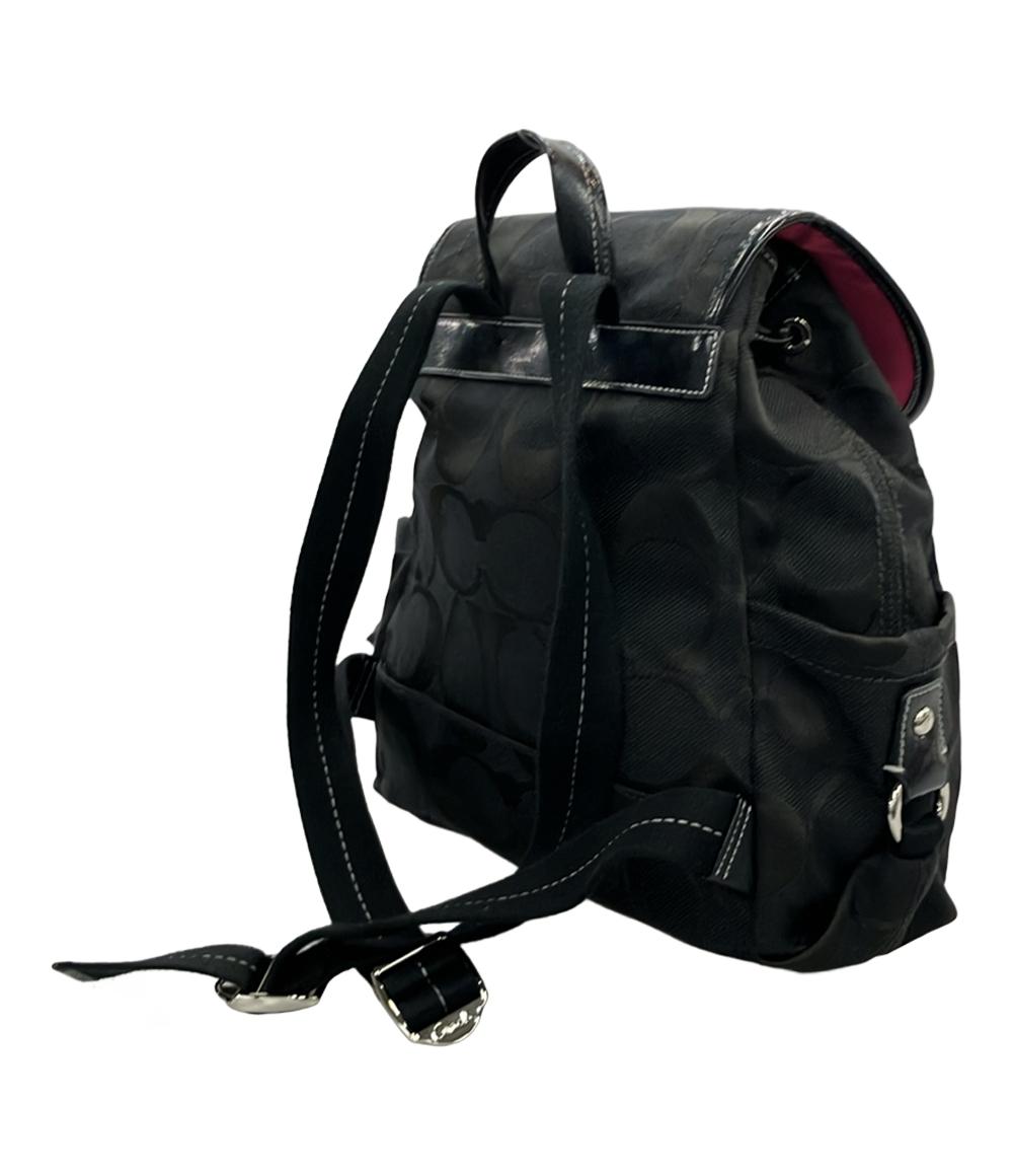 美品 コーチ リュック キャンバス エナメル シグネチャー F16548 レディース COACH