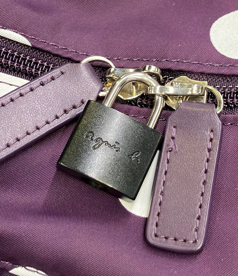 agnes.b アニエスベー　ボストンバッグ　ポーチ付　パープル agnes b. 2way ボストンバック ショルダーバッグ レディース