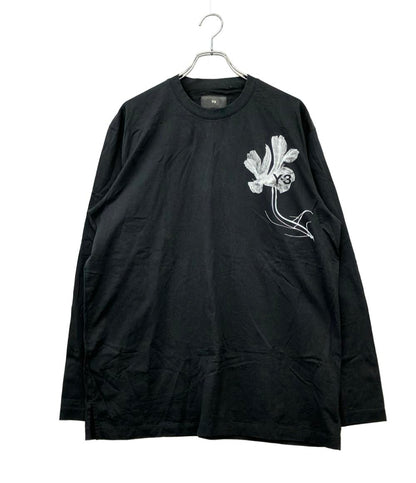 Y-3 長袖Tシャツ フラワーグラフィック ストリート メンズ SIZE L ワイスリー