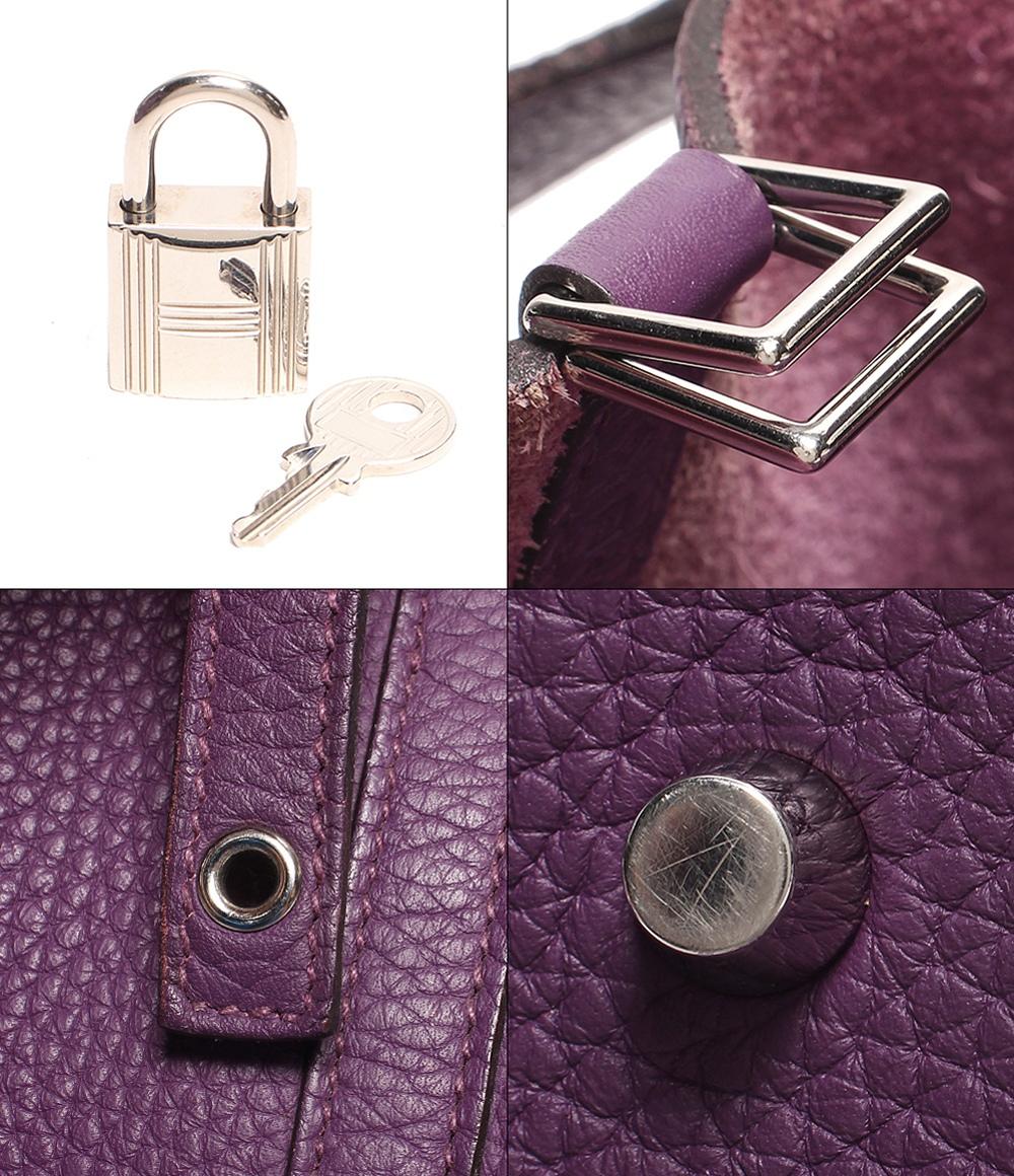 エルメス レザーハンドバッグ □P刻印 シルバー金具 ピコタンロックMM