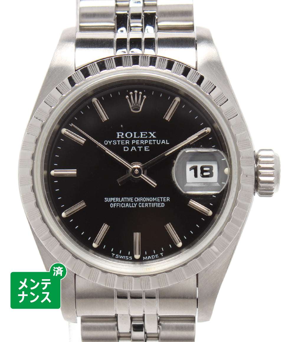 ROLEX 腕時計 オイスターパーペチュアル デイト 自動巻き ブラック 69240 レディース ロレックス