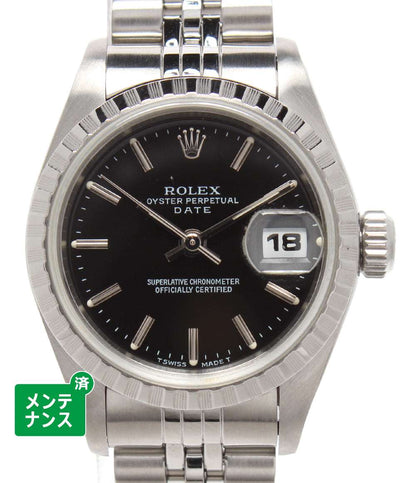ROLEX 腕時計 オイスターパーペチュアル デイト 自動巻き ブラック 69240 レディース ロレックス