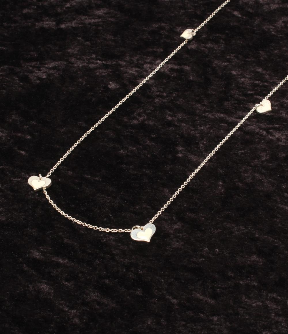 STAR JEWELRY ロングネックレス SV925 ハートモチーフ ステーション レディース スタージュエリー