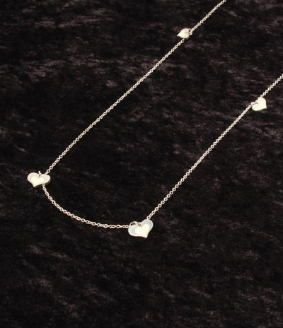 STAR JEWELRY ロングネックレス SV925 ハートモチーフ ステーション レディース スタージュエリー