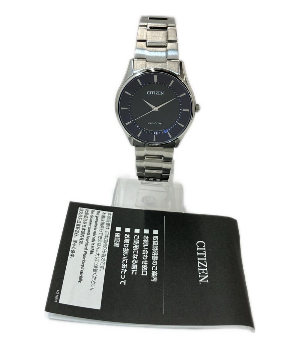 極美品　CITIZEN　シチズン　E031　ブラック　シルバー　ソーラー　腕時計 シチズン 腕時計 ソーラー ブラック E031-S103720 メンズ CITIZEN