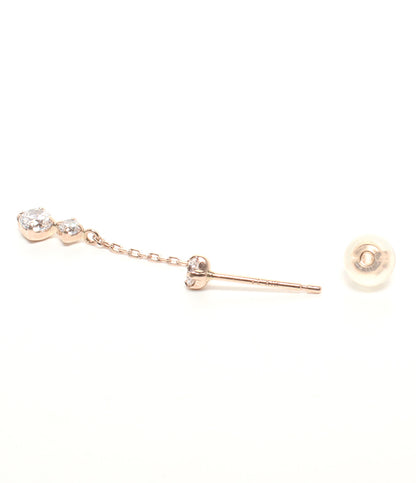 美品 4℃ ピアス K10 アクアマリン ダイヤ トルマリンマルチカラー ラインストーン 4点セット レディース ヨンドシー