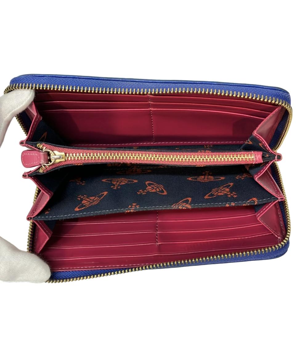 【新品】Vivienne Westwood 青赤 長財布 ヴィヴィアンウエストウッド ラウンドファスナー長財布 レディース