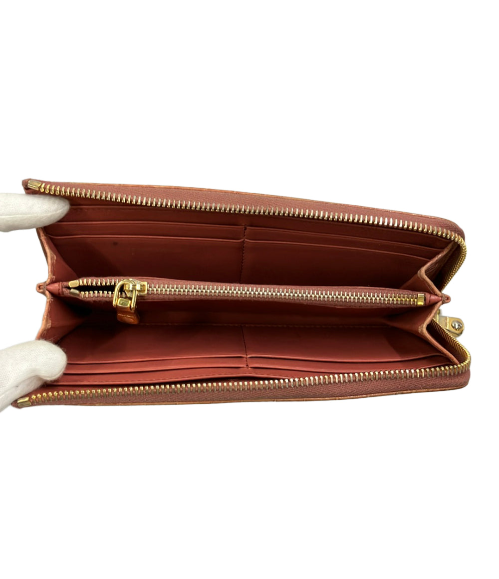 MIUMIU L字ファスナー長財布 クロコ型押しレザー レディース ミュウミュウ