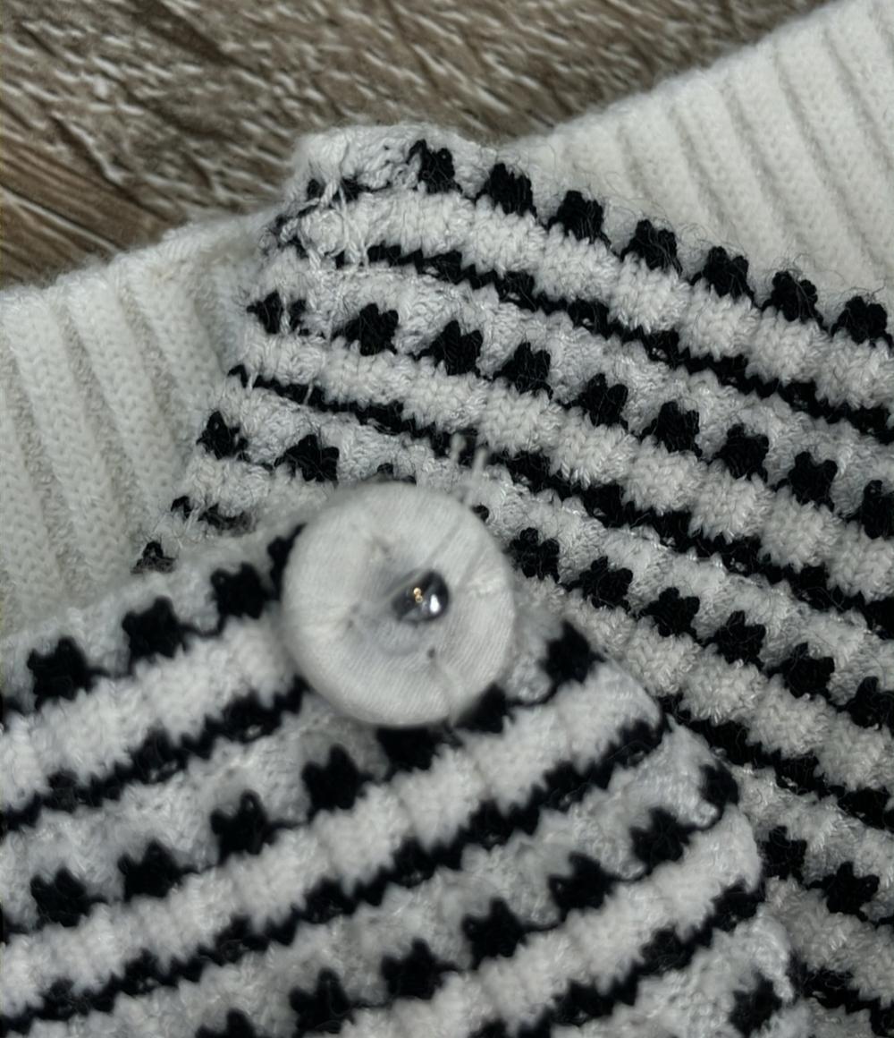 FENDI クロップドパンツ FF柄 ズッキーノ ワイド カプリ丈 ニット 黒 白 FENDI FZR724 AF4U レディース SIZE 40 (M) フェンディ