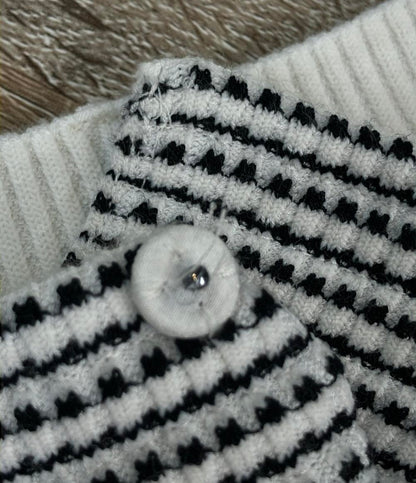 FENDI クロップドパンツ FF柄 ズッキーノ ワイド カプリ丈 ニット 黒 白 FENDI FZR724 AF4U レディース SIZE 40 (M) フェンディ