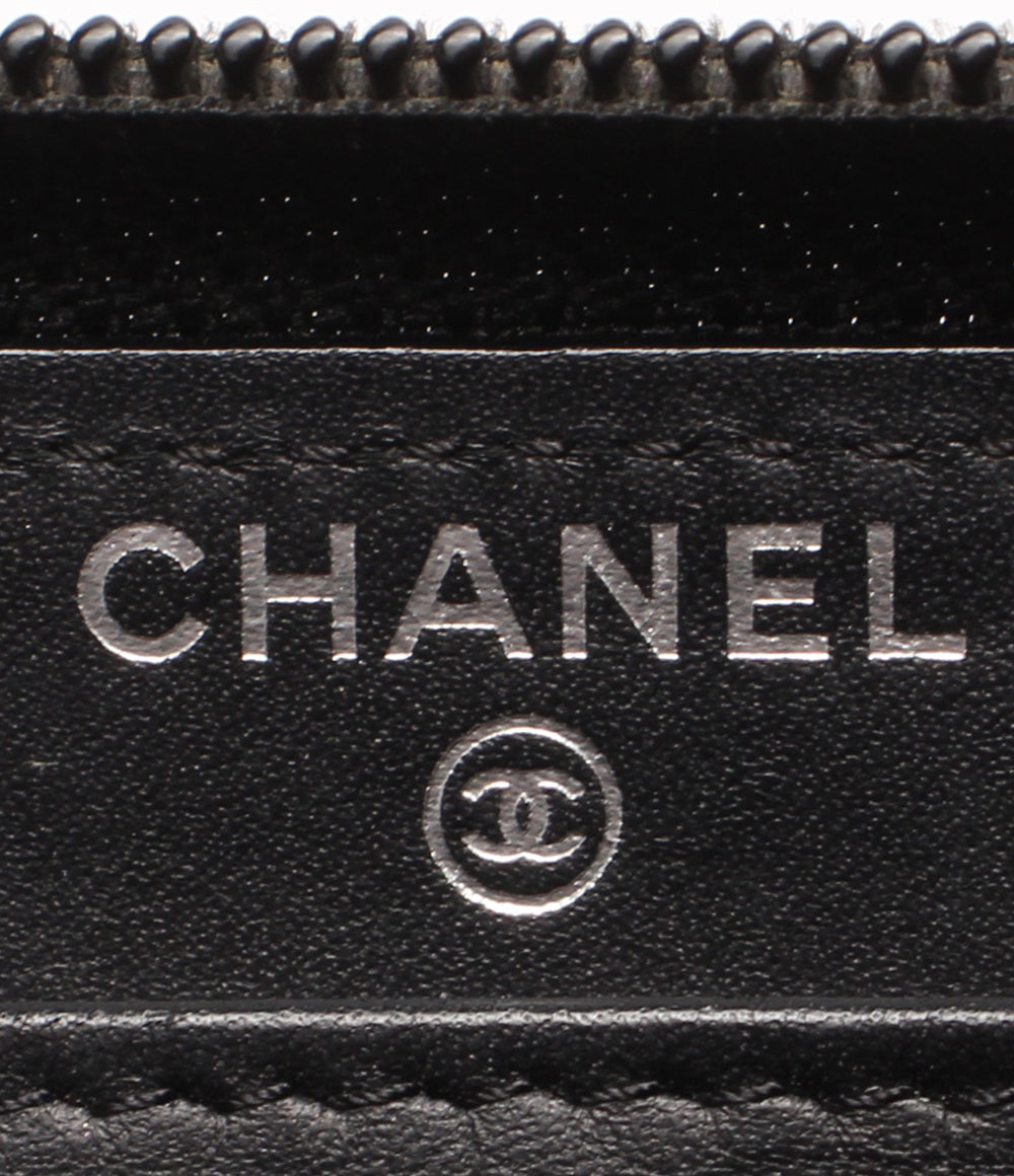 CHANEL ラウンドファスナー長財布 シルバー金具 キャビアスキン レディース シャネル