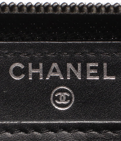 CHANEL ラウンドファスナー長財布 シルバー金具 キャビアスキン レディース シャネル