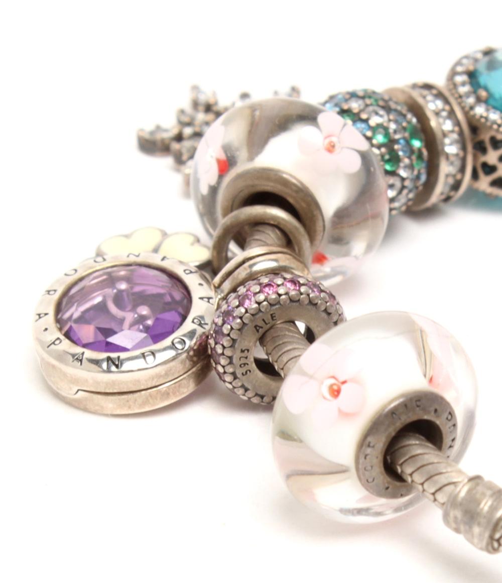 PANDORA ブレスレット バングル SV925 チャーム フラワーモチーフ 花モチーフ レディース パンドラ