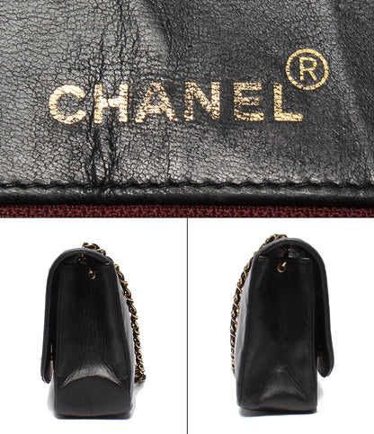 CHANEL チェーンショルダーバッグ ゴールド金具 シングルフラップ シングルチェーン ダイアナ 1番台 マトラッセ ラムスキン レディース シャネル