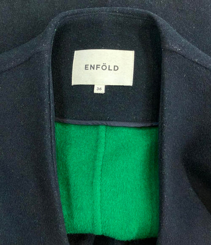 ENFOLD ウールリバーノーカラーコート 300AA630-1480 レディース SIZE 36 エンフォルド