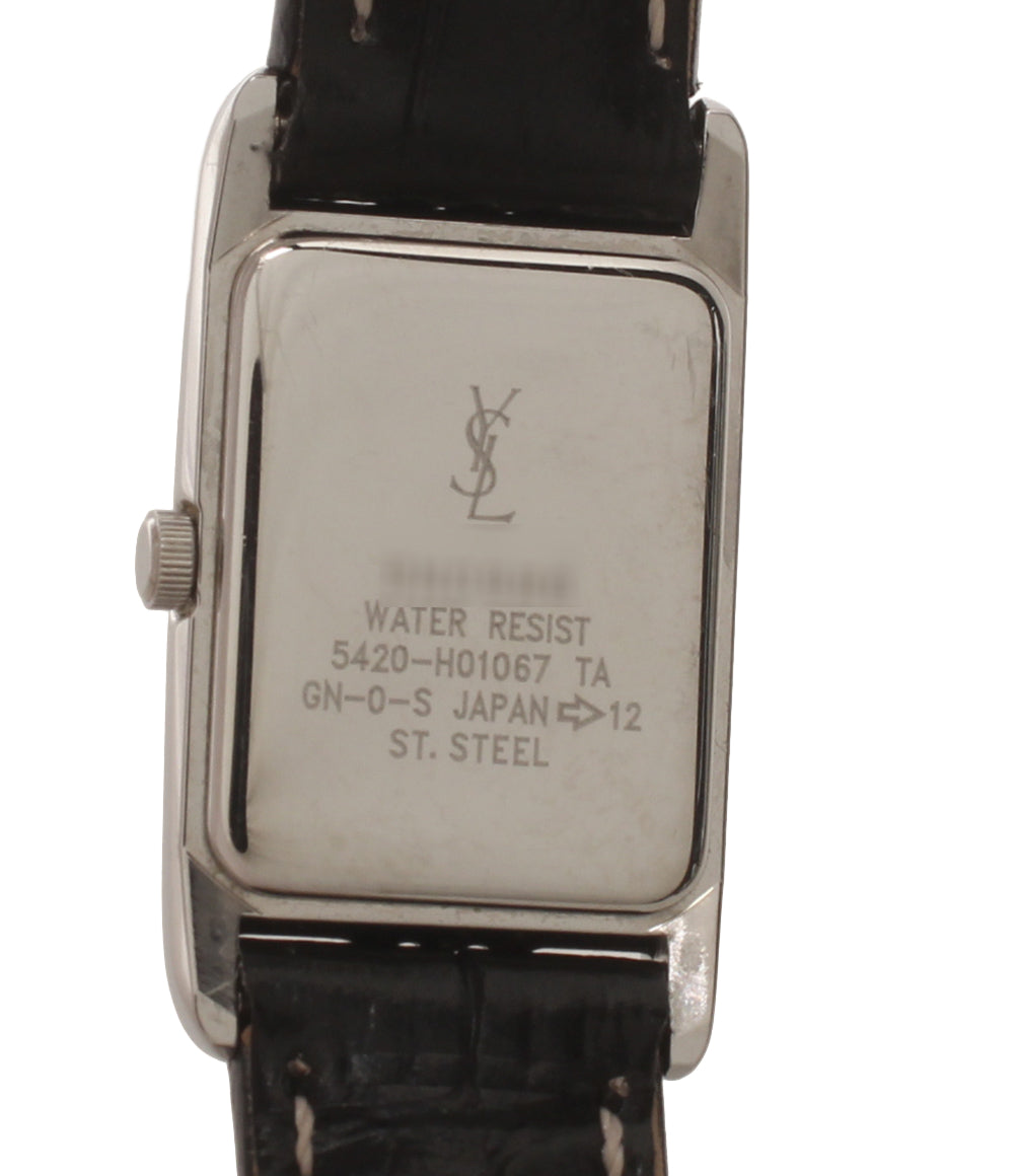 YVES SAINT LAURENT 腕時計 レクタンギュラー クオーツ ホワイト 5420-H01067 レディース イヴ・サンローラン