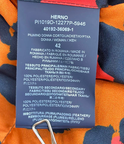 Herno ダウンジャケット リバーシブル レオパード柄 PI1019D-12277P-5946 レディース SIZE 42 (L) ヘルノ