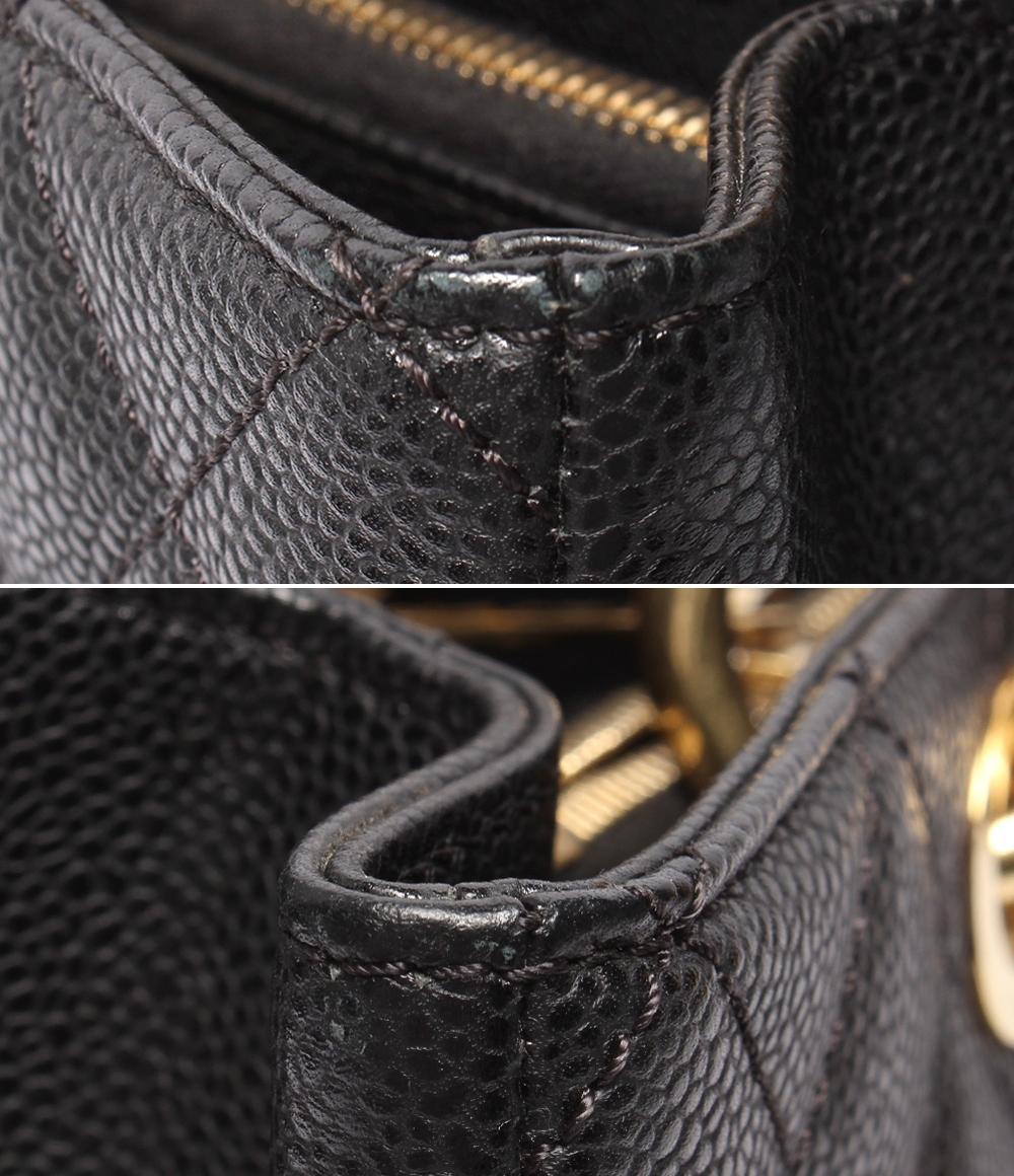 CHANEL チェーンショルダーバッグ  GSTトートバッグ 肩掛け マトラッセ ゴールド金具 キャビアスキン レディース シャネル