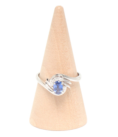 美品 リング 指輪 Pt900 サファイヤ0.54ct ダイヤ0.11ct レディース SIZE 13号