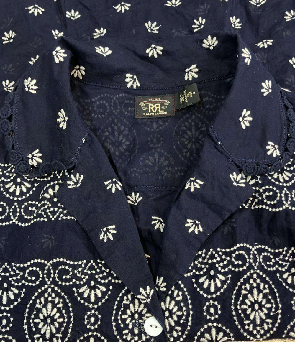 RRL 半袖 フローラル刺繍ブラウス レディース SIZE 155/84A ダブルアールエル