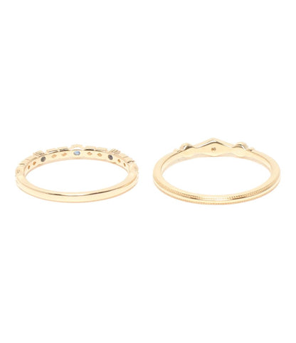 美品 アガット リング 指輪 2点セット K10 レディース SIZE 9号 11号 agete