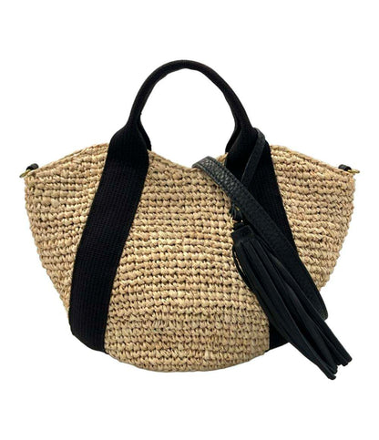 美品 ヴィオラドーロ 2way カゴバッグ ハンドバッグ ショルダーバッグ  斜めがけ ラフィア レディース VIOLAd'ORO