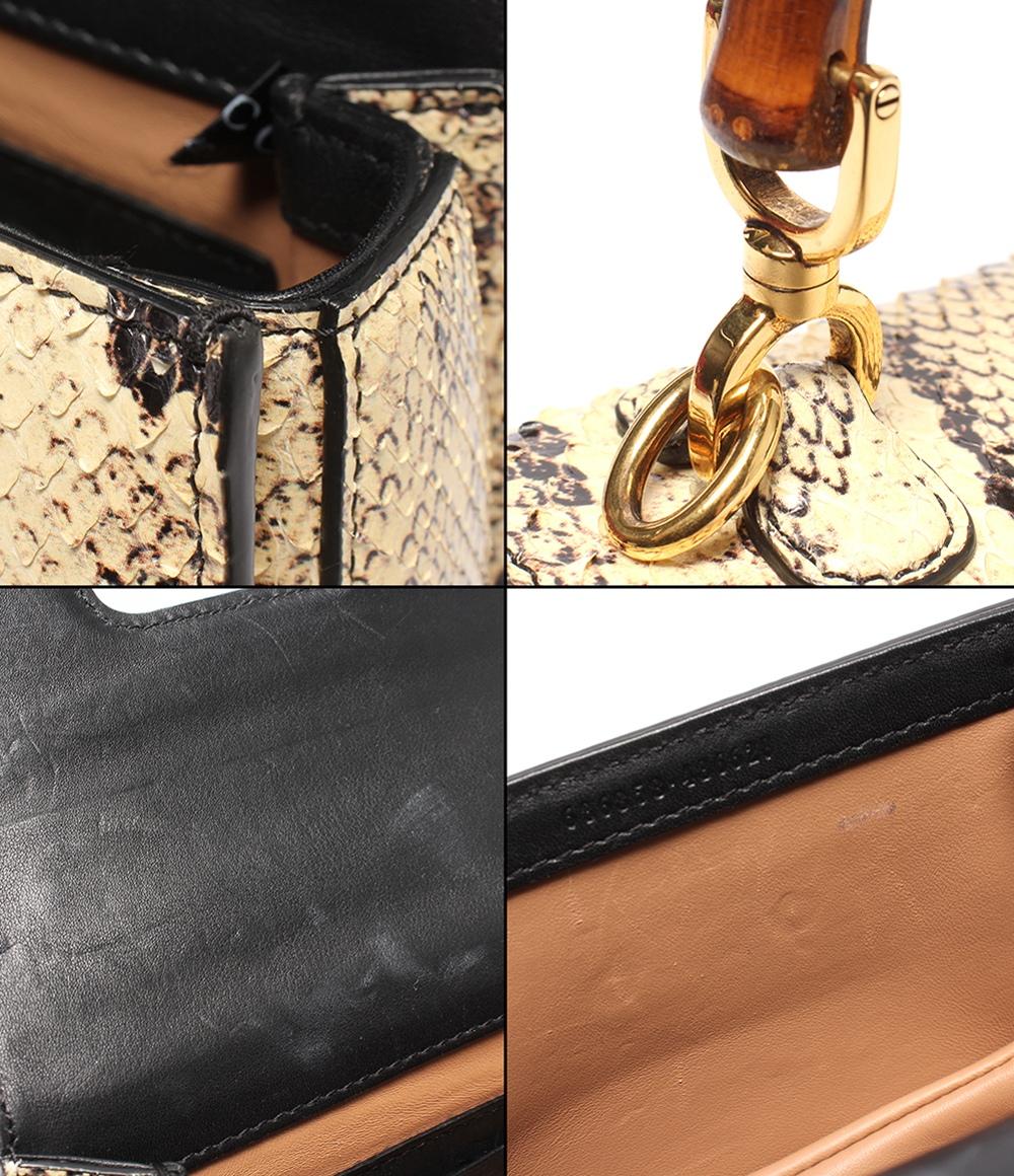 GUCCI 2wayショルダーバッグ ハンドバッグ 斜め掛け パイソン柄 1947 バンブー 686858 486628 レディース グッチ