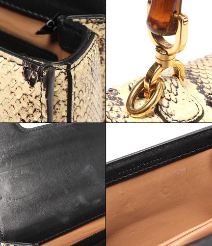 GUCCI 2wayショルダーバッグ ハンドバッグ 斜め掛け パイソン柄 1947 バンブー 686858 486628 レディース グッチ