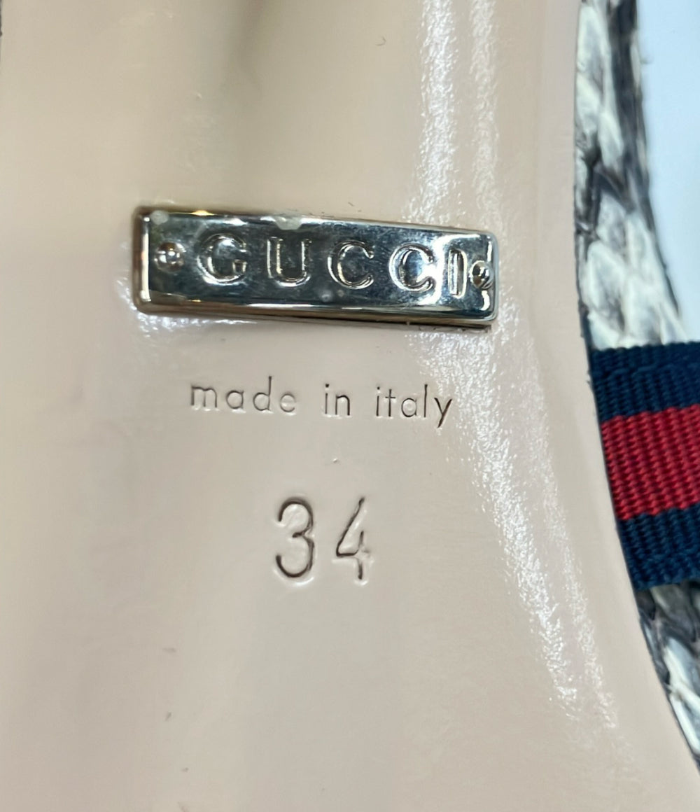 GUCCI ホースビット スネークスキン ミュール レディース SIZE 34 (21cm) グッチ