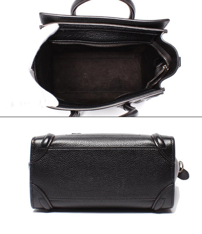 セリーヌ 2way ハンドバッグ ショルダーバッグ 斜め掛け シルバー金具 ドラムカーフ ラゲージナノショッパー レディース CELINE