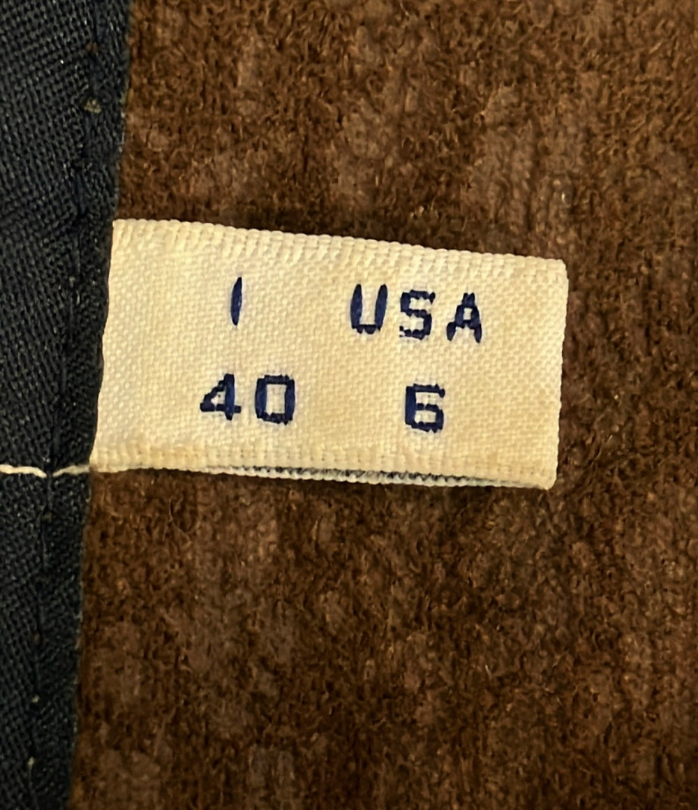 ARMANI JEANS フェイクムートンロングコート フロントボタン ベルト付き レディース SIZE 40 (S) アルマーニジーンズ